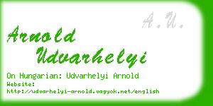 arnold udvarhelyi business card